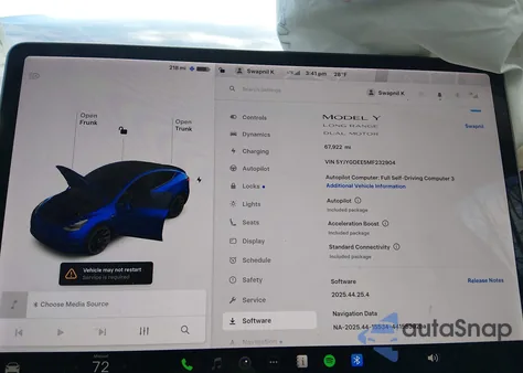 2021 Tesla Model Y Long Range Dual Motor All-Wheel Drive z USA, uszkodzony, nr VIN 5YJYGDEE5MF232904